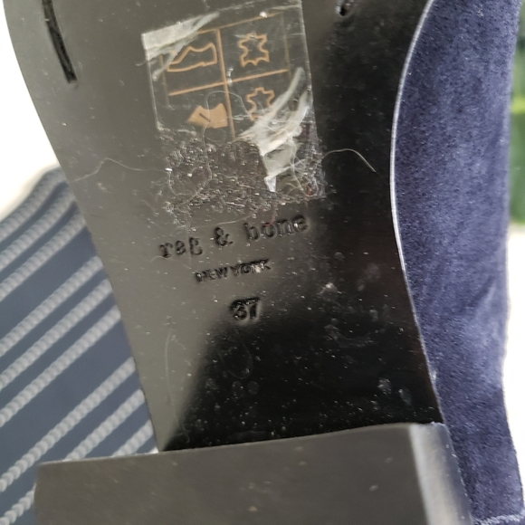 Rag & Bone| Walker Bootie Blue Navy Suede Size 37 - Picture 4 of 9